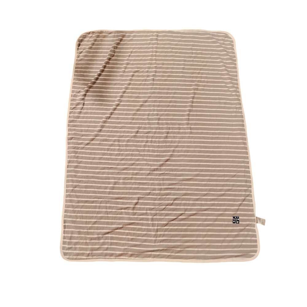 KicKee Pants Bamboo Viscose Striped Swaddle Blanket Tan Cream 36x28